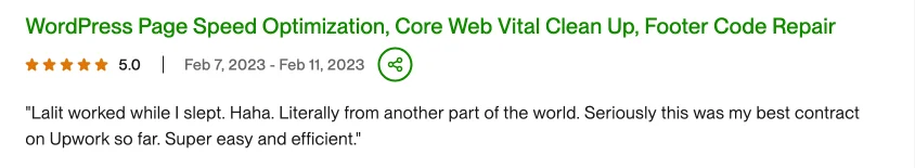 feedback for our service